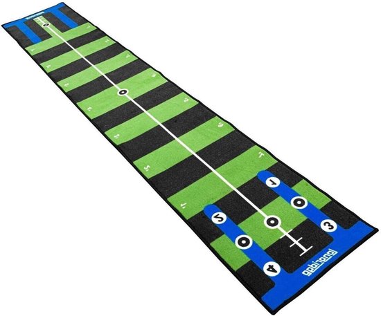 Putting Mat - Golfmat Oefenen - Golfspel Verbeteren - Met Visuele Hulpmiddelen - 3 Meter Lang - Groen/Zwart