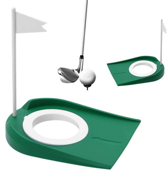 Putting Mat - Indoor Putting Green - Oefen Cup met Gat en Vlag - Verstelbaar - Hoogwaardige Materialen - Slijtvast Design