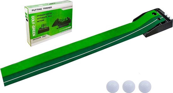 Putting Mat - Pitch en Put - Golfmat - Oefenmat - Golfen - Gemoderniseerde Golfputting Mat - Putting Trainer - Automatische Balterugloop voor Golf - Professioneel - Draagbaar - Mini Golfset - 6 Ballen van TANMAN Golf