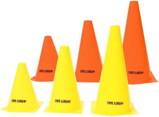 Pylonen Set - Markeerhoedjes Sportkegels - Sport Training - Opvallende Kleuren - 23 cm - Geel