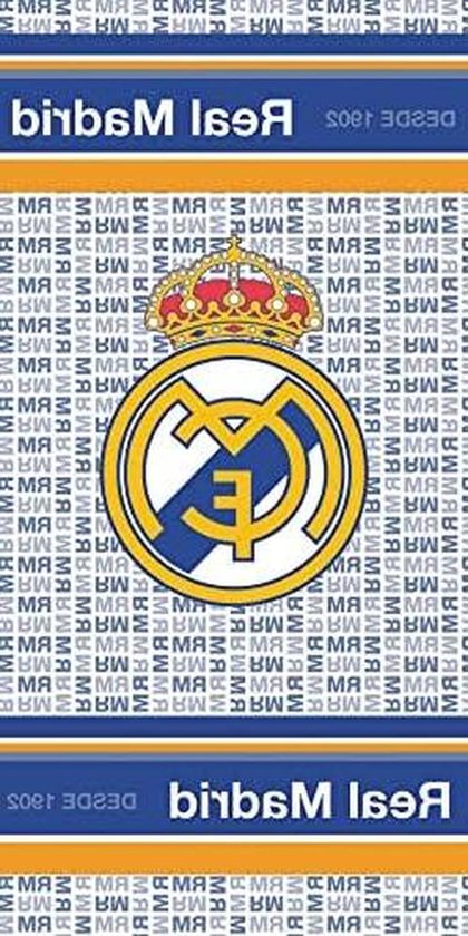 Real Madrid Handdoek - Strandlaken Voetbal - Sportactiviteiten Strand - Groot CF Madrid Logo - 70 x 140 cm - Meerkleurig