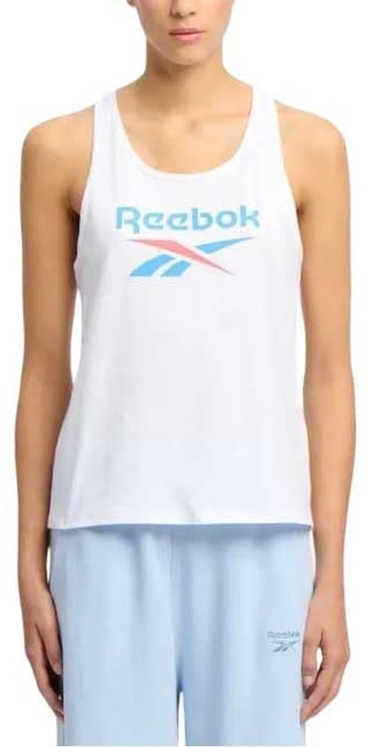 REEBOK - REEBOK IDENTITY BIG LOGO TANK - WHITE CORAL BLUE - XS