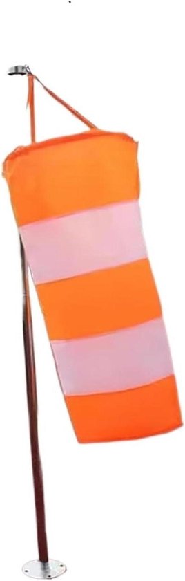 Reflecterende Windzak - Windmeter Vlag - Windrichting Meten - Rip-Stop Oxford Stof - 200cm - Oranje