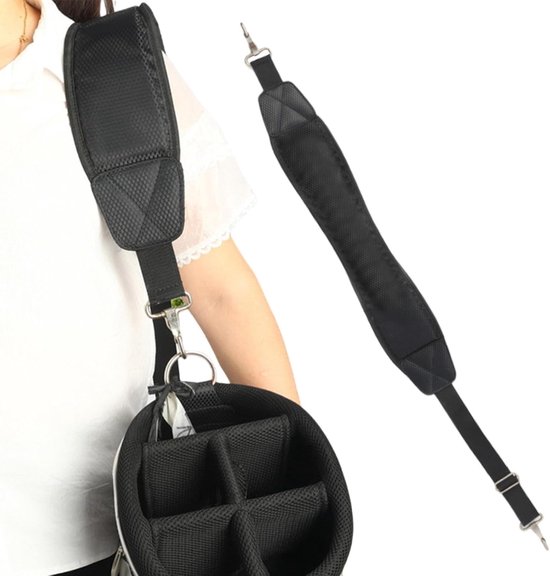 Reserve Golftas Riem - Draagtas Band - Comfortabel Dragen Golf - Gevoerde Verstelbare Riem - 120x10x5 cm - Zwart
