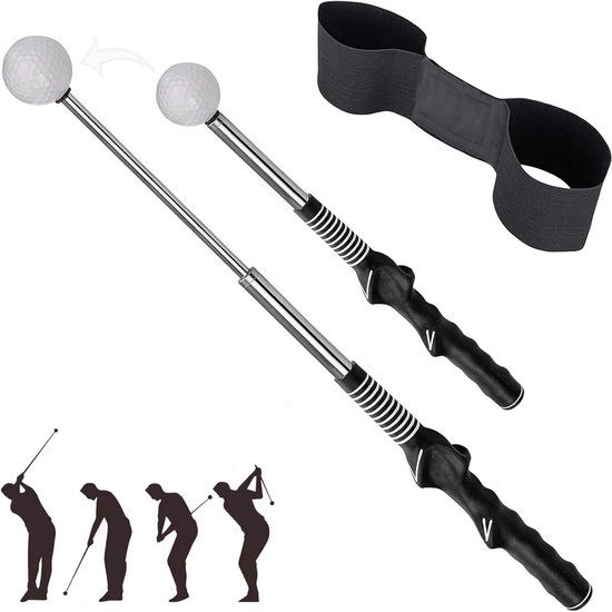 Retractable Golf Grip Trainer voor Verbetering van Swingtechniek, Krachttraining en Houdingscorrectie, Ideaal voor Beginners en Professionals