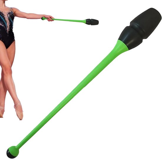 Ritmische Gymnastiekclubs - Gymnastiekstokken Ritmisch - Dansen en Gymnastiek - Antislip Rubber - 41 cm - Groen