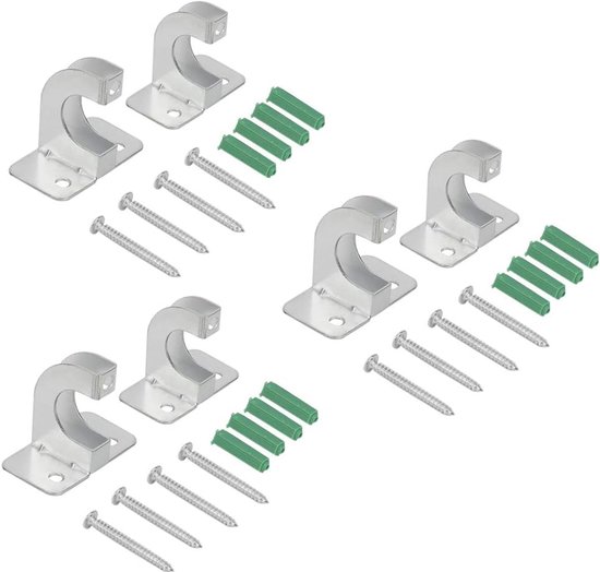 Robuust frame voor wandmontage, irrigatieslanghaak voor badkamer, keuken, verzinkt, 6 haken