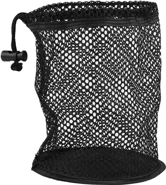 Robuuste Nettas met Trekkoord - Nylon Opberghouder voor Golfballen en MeerOpbergtas Golfbal - Nettas met Mesh en TrekkoordOpbergtas Tennis of Golfbal - Nylon Golftas met Mesh van Merkloos