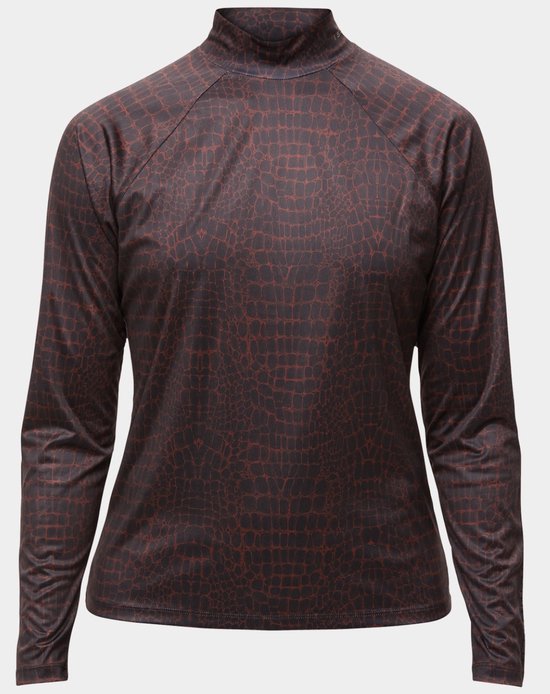Röhnisch Addison Printed Long Sleeve - Brown Crocco - Maat XL van Röhnisch