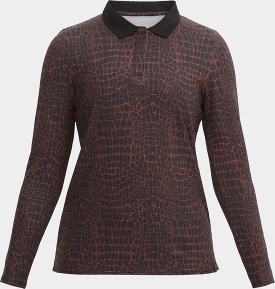 Röhnisch Sia Poloshirt - Brown Crocco - Maat L van Röhnisch