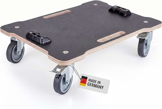 Rolbord met zeefdrukplaat – zware transporttrolley voor Bosch Sortimo L-BOXX | Rollwagen met 4 stuurwielen & handrem | compatibel met L-BOXX systeem (zeefdruk)