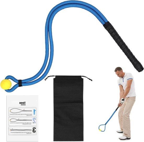 Rope Swing Trainer voor Golfers - Draagbare Trainingshulp - Golf Warming-Upuitrusting - Krachtbeheersing - Snelheidsverbetering - Blauw van Merkloos