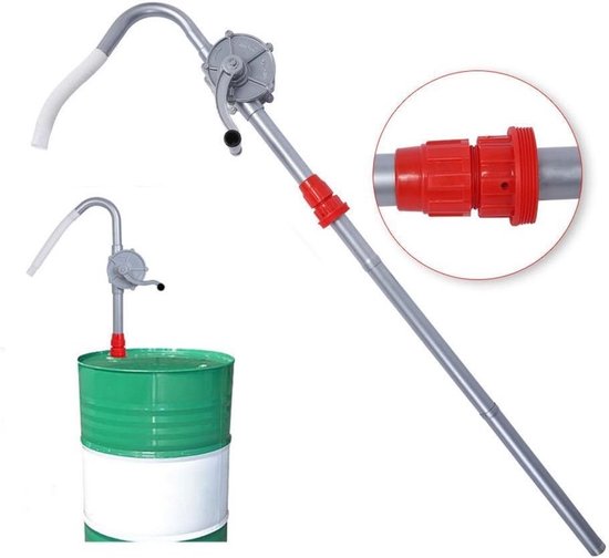 Rotary Vloeistofafvoerpomp voor Oliedrums - Handpomp, Aluminium, Geschikt voor Brandstoffen en Chemische Vloeistoffen van Merkloos