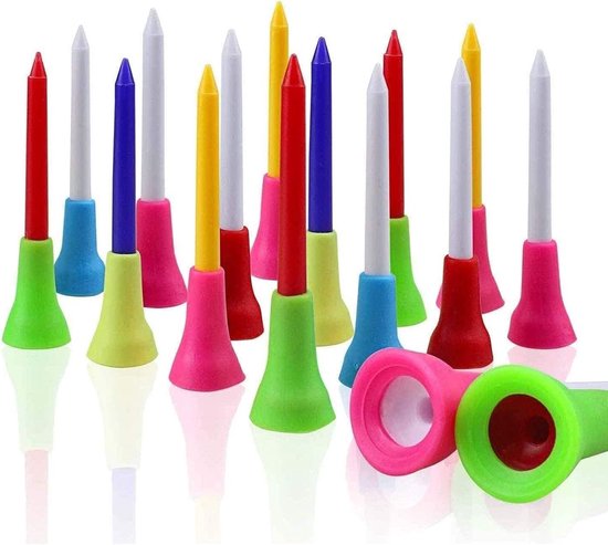 Rubber Golf Tees 83 mm - Set van 50 Kleurrijke Tees voor Verbeterde Golfprestaties en Duurzaamheid van Merkloos