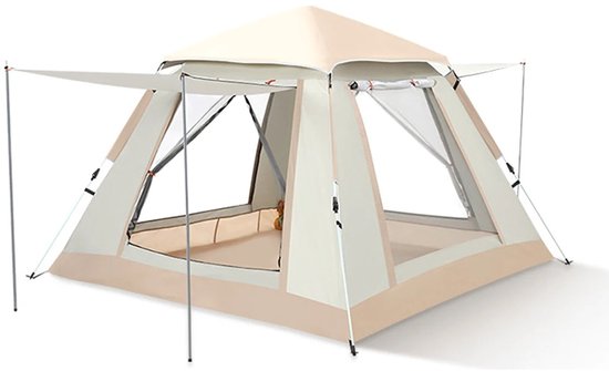 Rustive Kampeertent - Camping Tent - Voor Max. 1 Persoon - Waterdicht - Zonbestendig - Snel Opzetbaar - 210x210x142 cm van Rustive