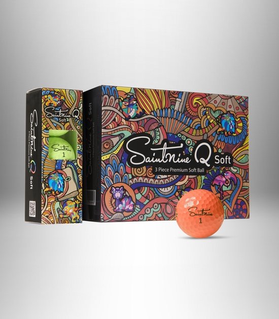 Saintnine 3P 12 golfballen Q soft Oranje van Saintnine