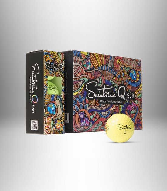 Saintnine golfballen Q soft 3P | 12 stuks - Geel van Saintnine