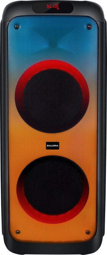 Salora Partyspeaker XL - 2 x 10 inch speakers - 500 watt - LED verlichting van Salora