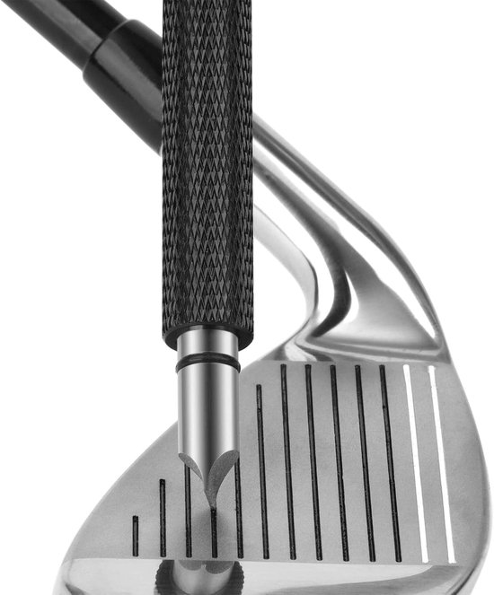 Sander Shop Golfclubgroefslijper, hergroefgereedschap en reiniger voor wedges en ijzers - Genereer optimale backspin - Geschikt voor U- en V-groeven Zwart van Merkloos
