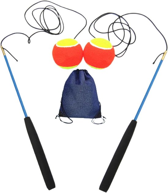 Schouder Swing Bal - Arm Trainer - Spierontspanning - Tangle-Free Dubbele Stangen - 371 Centimeter - Blauw