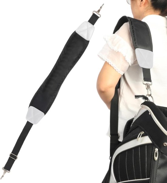 Schouderriem Golftas - Draagband Harnas - Comfortabel Dragen - Verstelbaar Gevoerd - 120 cm Lengte - Wit