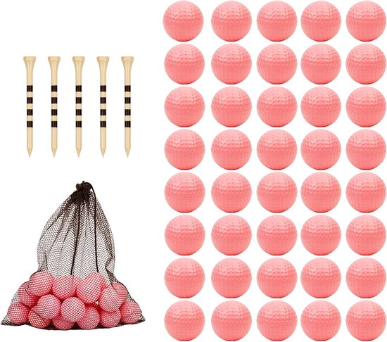 Schuim golfballen - Oefenballen - Binnen oefenen - Veilig voor huis - 40 stuks - Roze