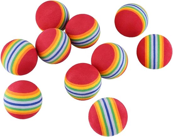Schuim Golfballen - Oefenballen Spons - Golf Training - Veilig Binnen - 10 Stuks - Meerkleurig
