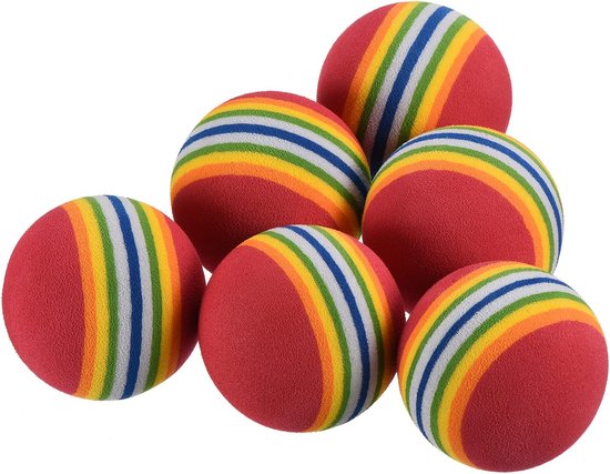 Schuimrubberen golfballen - Oefen golfballen EVA - Golfswing oefenen - Zacht en lichtgewicht - 42 mm - Regenboog