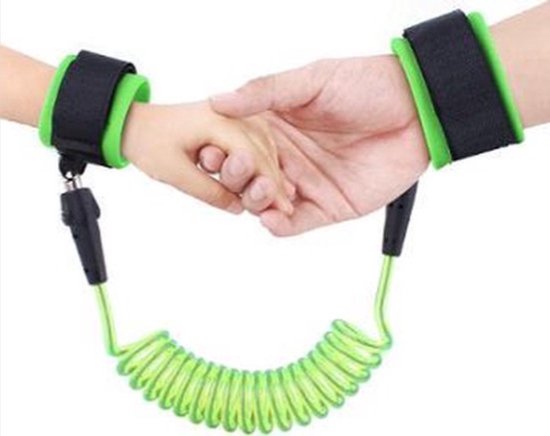 Scoby - 360° Polstuigje voor Kinderen - Veilig Onderweg - Looplijn - Safety Wristband - 2,5 Meter - Groen van Scoby
