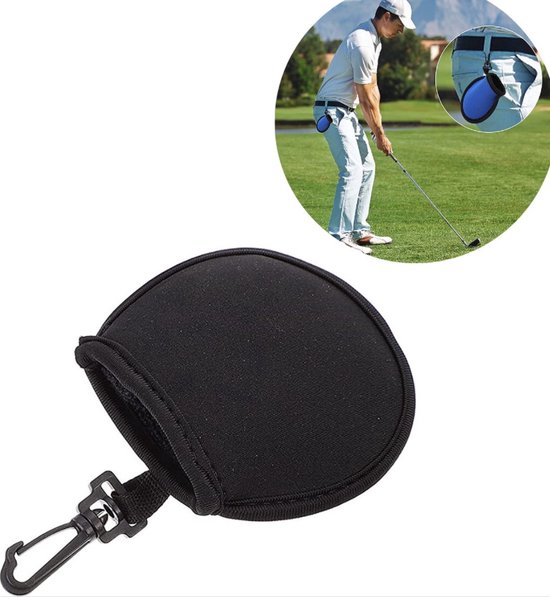 Scoby - Golfbalwasser - Golfbal Washer - Golfbal Cleaner - Met Sleutelhanger - Golfaccessoire - Schone Golfballen - Zwart van Scoby