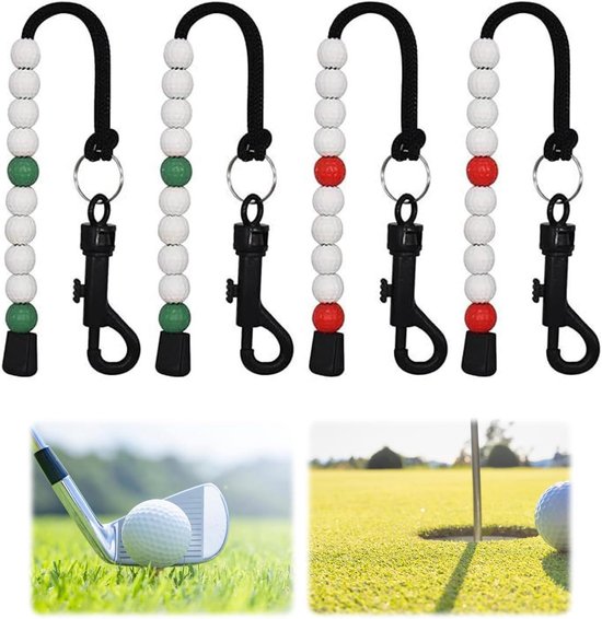 Score teller voor golf - 4 stuks parels voor slag- en scoretelling van Merkloos
