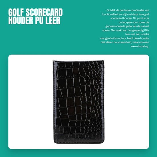 Scorecard Houder Duurzaam - Golf Kaarthouder - PU Leer - Lichtgewicht - Slijtvast - Inclusief Houten Stift