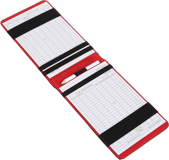 Scorekaarthouder met houten potlood - Golf Accessoires (Zwart) van Merkloos