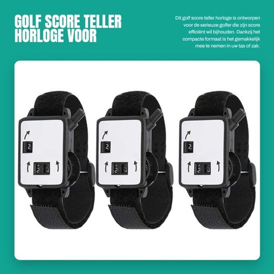 Scoreteller Compact - Golf Score Counter - Handmatige Meetklok - Horlogetype - Kunststof - 36x28x8.5mm - Golfscorebord