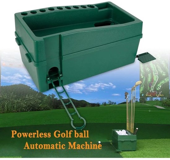 Sensova - Automatische Golfbal Dispenser Machine met Voetpedaal - Golf Tee Apparaat voor 100 Golfballen - Opvouwbare Railhouder - Verstelbare Golf Tees - Ideaal als Golf Accessoire voor Driving Range, Indoor Training en Oefenruimte van Merkloos