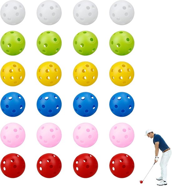 Set Golf Trainingsballen - Geel - 4,2 cm - Duurzaam en Zichtbaar - Voor Binnen en Buiten