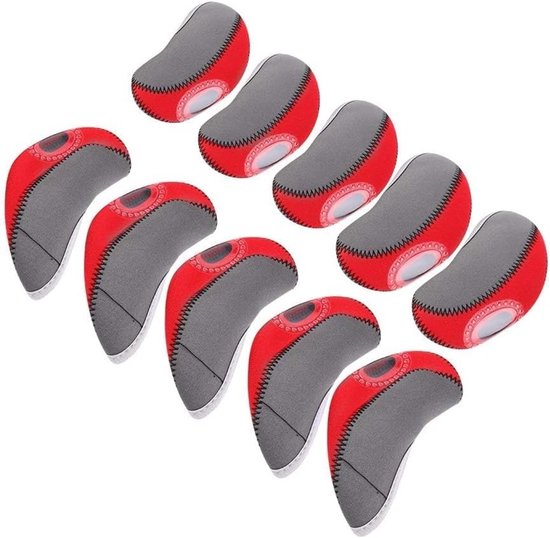 Set van 10 Neopreen Golf Club Hoofdkappen, Wasbare Bescherming voor Ijzers, Perfect voor Golf Enthousiastelingen