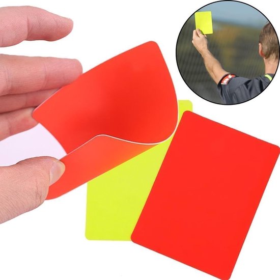 Set van 10 waterdichte scheidsrechterskaarten, 5 gele en 5 rode kaarten, duurzaam voor trainingen en wedstrijden, 9 x 6,5 cm