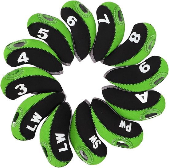 Set van 12 Waterdichte Golf IJzer Headcovers - Neopreen Club Beschermhoezen