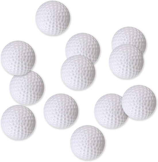 Set van 12 witte zachte golfballen - ideaal voor thuis gebruik - 41 mm
