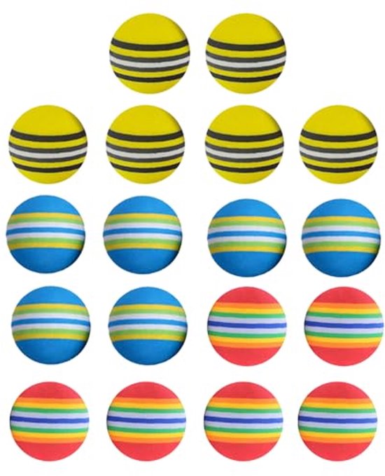 Set van 18 elastische schuimballen voor golfoefeningen - Binnen en Buiten Training