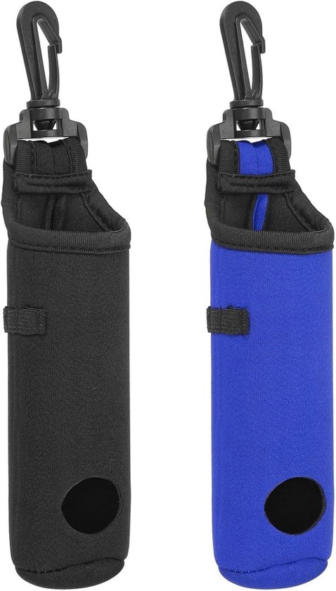 Set van 2 draagbare golfballen schoonmaakzakken, ideaal voor golfers, inclusief ruimte voor 3 golfballen en 3 tees, perfect cadeau voor golfliefhebbers