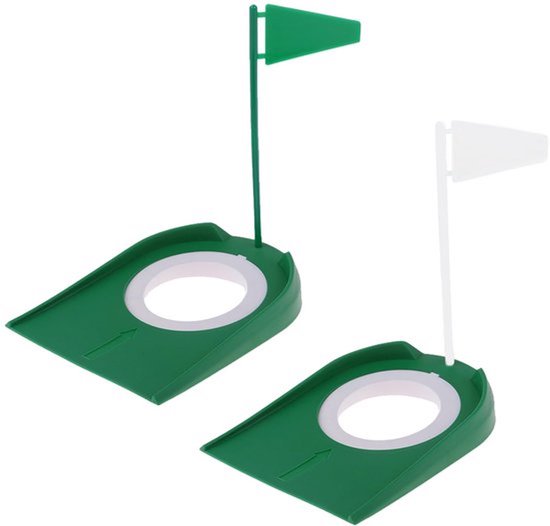 Set van 2 Golf Oefenputters met Verstelbare Holes en Vlaggen