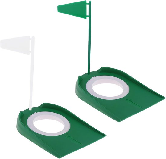 Set van 2 Golf Putter Pads voor Indoor en Outdoor Gebruik, Verstelbare Putting Cup, Oefenhulpmiddel voor Golf, Ideaal voor Golftraining en Putting Oefeningen van Merkloos