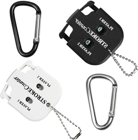 Set van 2 Golf Scorers met Carabiners - Handmatige Scoremeter voor Toernooien en Training, Draagbare Resultaatmeter, Ideaal voor Golfers