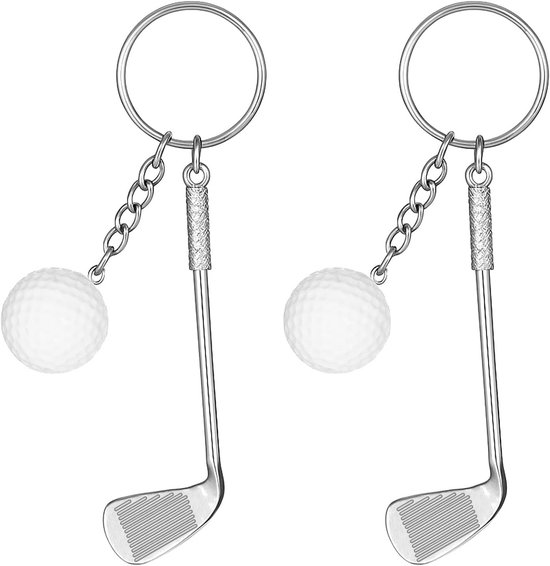 Set van 2 Golfclub en Golfbal Sleutelhangers Cadeau voor Golfers