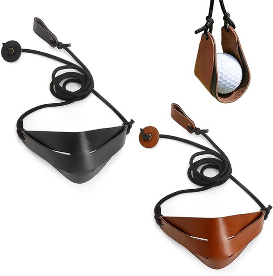 Set van 2 Microfiber Leren Accessoires met Paracord Handvat voor Buitenactiviteiten, Geschikt voor Golfballen, Tennisballen en LARP DIY - 16,5 x 6,5 cm