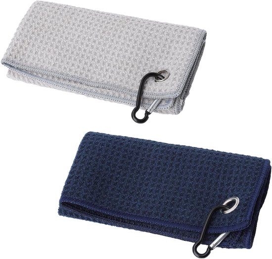Set van 2 Microvezel Golfdoeken, 30 x 30 cm, Super Absorberend, Compact en Ideaal als Golfaccessoire voor Mannen of als Cadeau voor Golfliefhebbers van Merkloos
