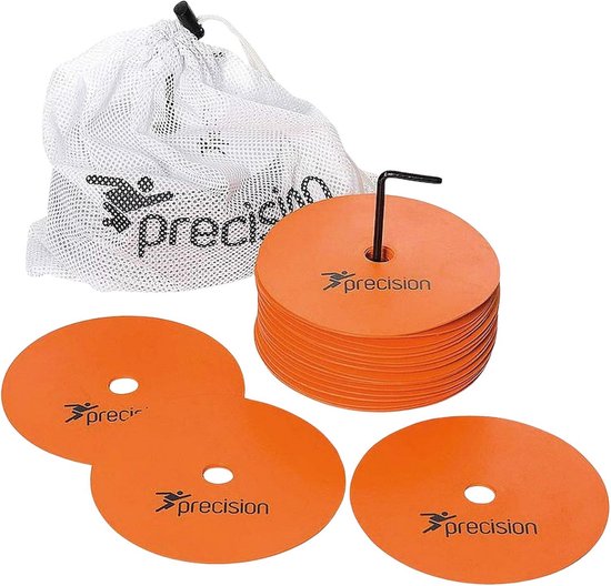 Set van 20 Medium Ronde Rubber Markering Schijven voor Sporttraining - Oranje van Merkloos