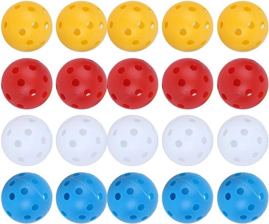 Set van 20 Plastic Golf Trainingsballen in Diverse Kleuren - Ideaal voor Indoor Oefeningen en Golfaccessoires